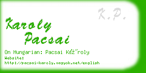 karoly pacsai business card